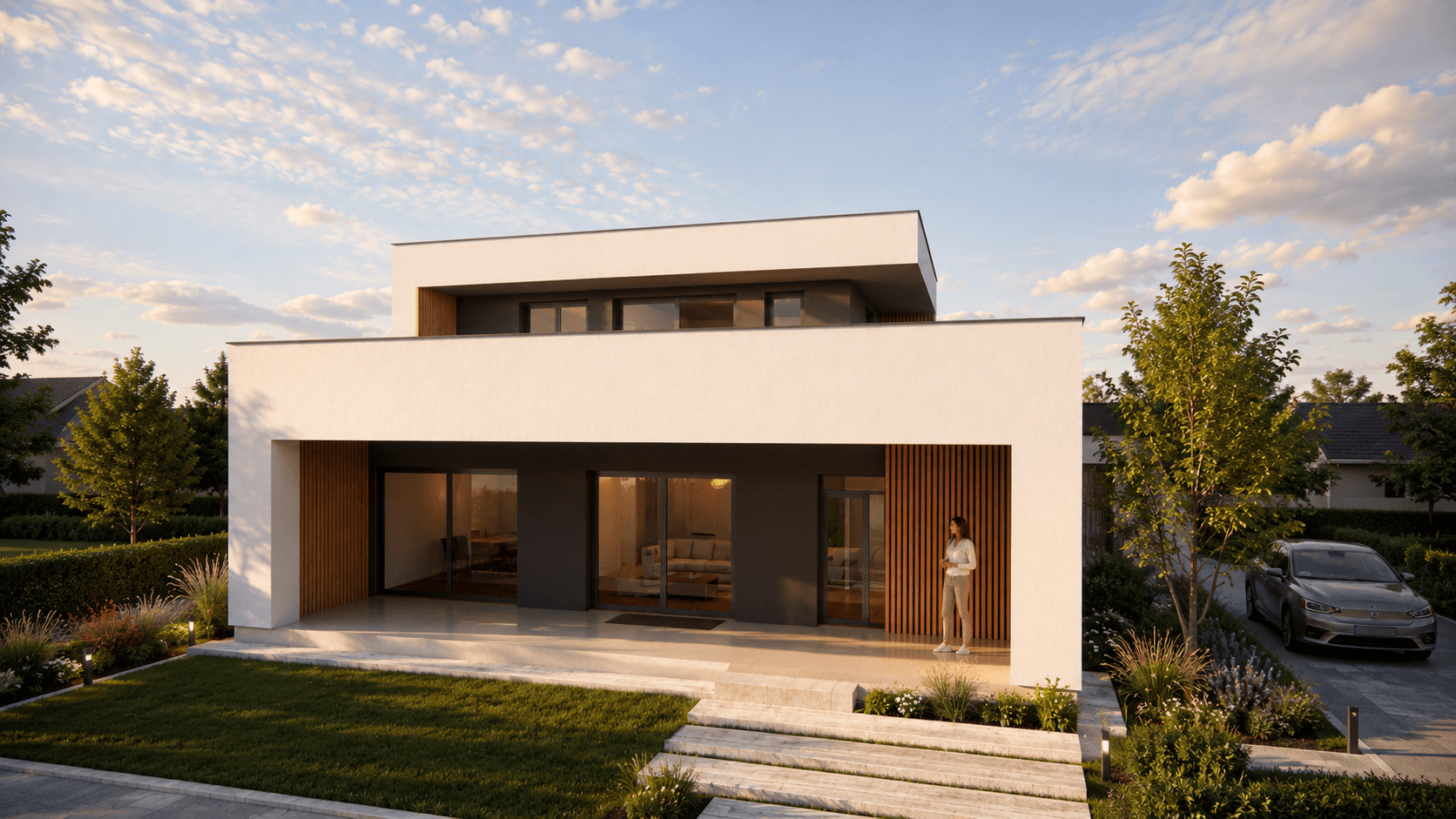  Locuință unifamilială contemporană P+1